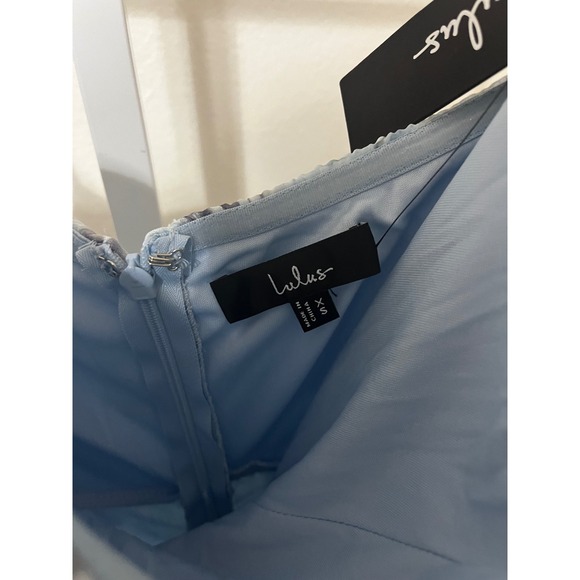 NWT Lulus Special Moment Light Blue Floral Strapless Bustier Maxi Dress XS - Picture 6 of 8